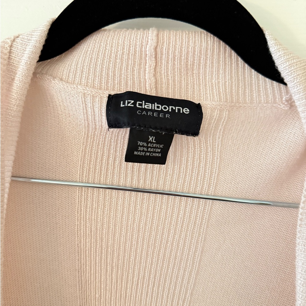 Liz Claiborne Blush Open-Front Women's Cardigan Sweater - Picture 3 of 3